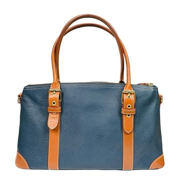 Dooney & Bourke Navy Blue Pebbled Leather Satchel - 14.5” x 8.5” x 5.25” - Picture 6 of 11